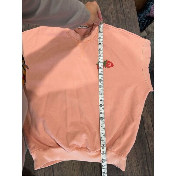 Dippin Daisys Light Pink Cotton Crew Neck Pull Over Strawberry Sweatshirt Size S - Picture 9 of 10